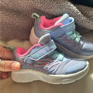 Skechers Kids' Light Blue and Pink Sneakers